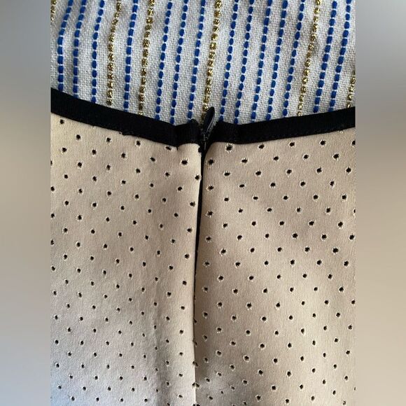 RED Valentino Mini Dress Shift Womens Size XS Cream Black Nylon Type Sleeveless - Picture 7 of 13